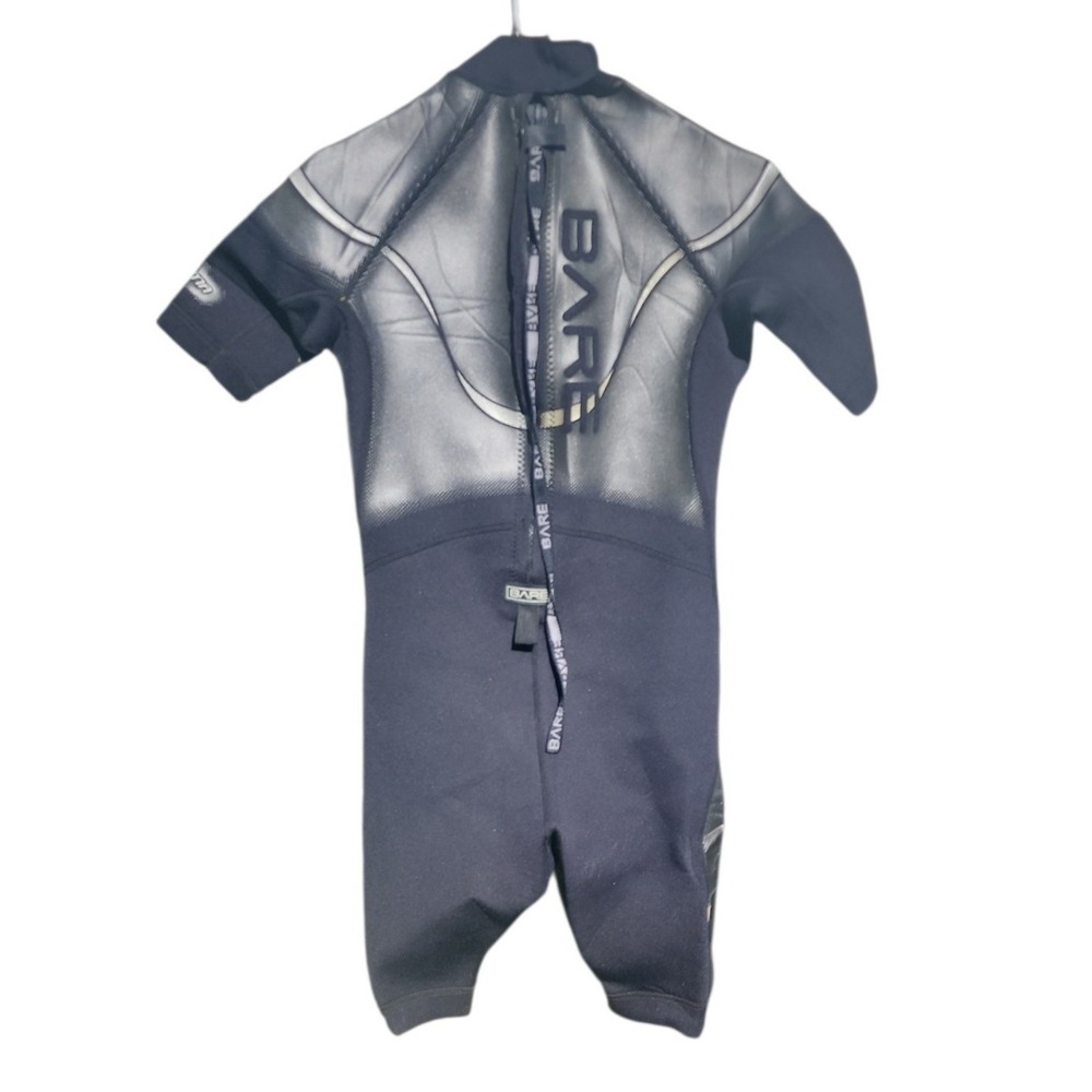 Bare Plazma 2/2mm Shorty Wetsuit Mens Medium Black Silver Surfing Diving Snorkel